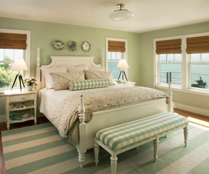 Green colour bedroom design