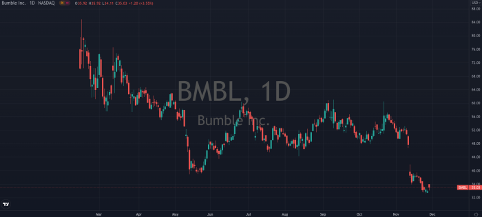 Bmbl stock price